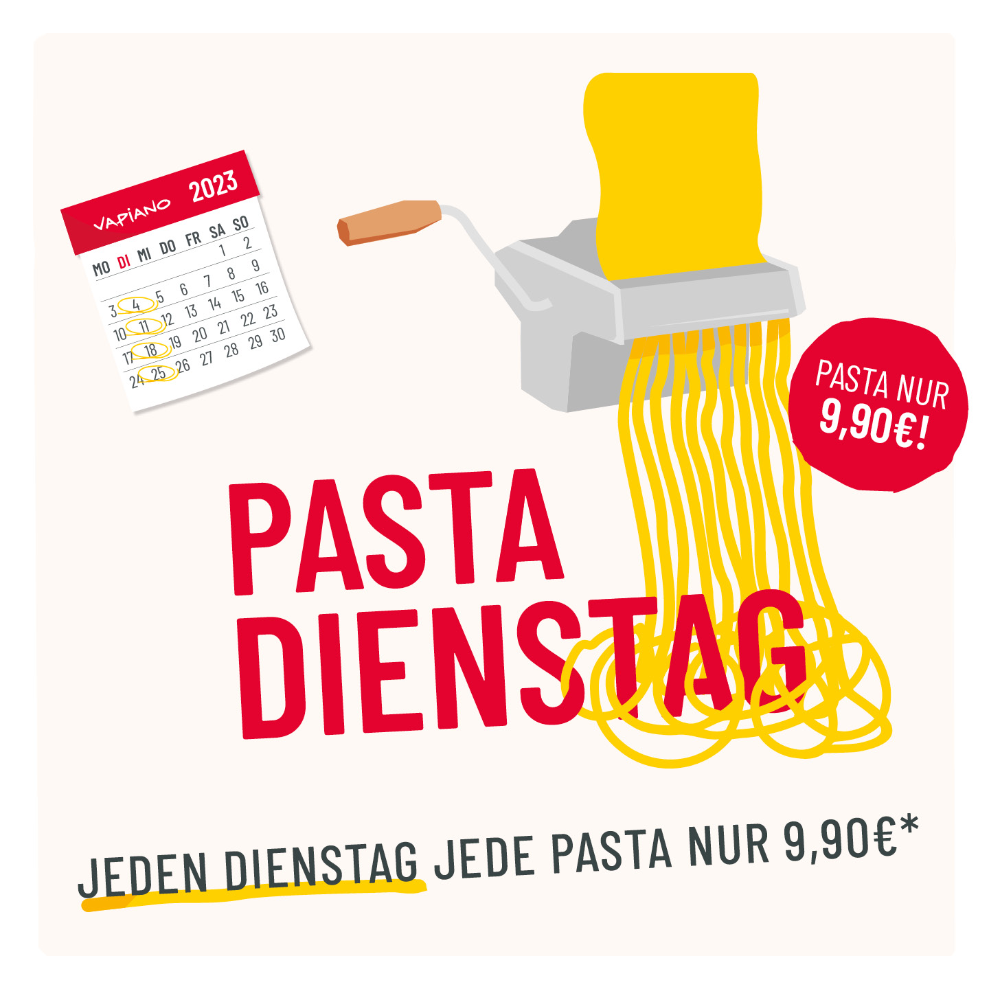Vapiano PastaDienstag Einkaufszentrum WIEN MITTE The Mall